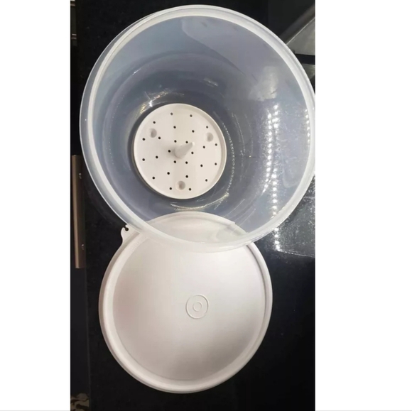 Tupperware Super Crisp It Lettuce Keeper Container Bowl White Seal Crispy Fresh! - Picture 6 of 12